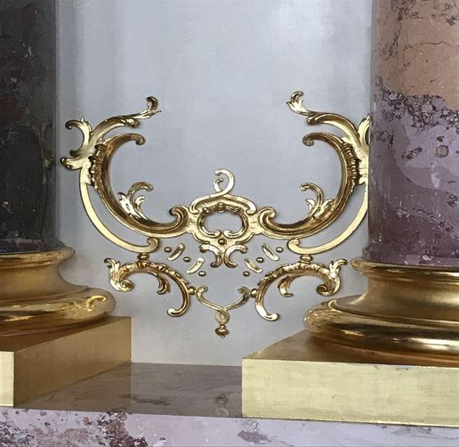 Schloss Bruchsal, Detail Goldverzierungen im Marmorsaal