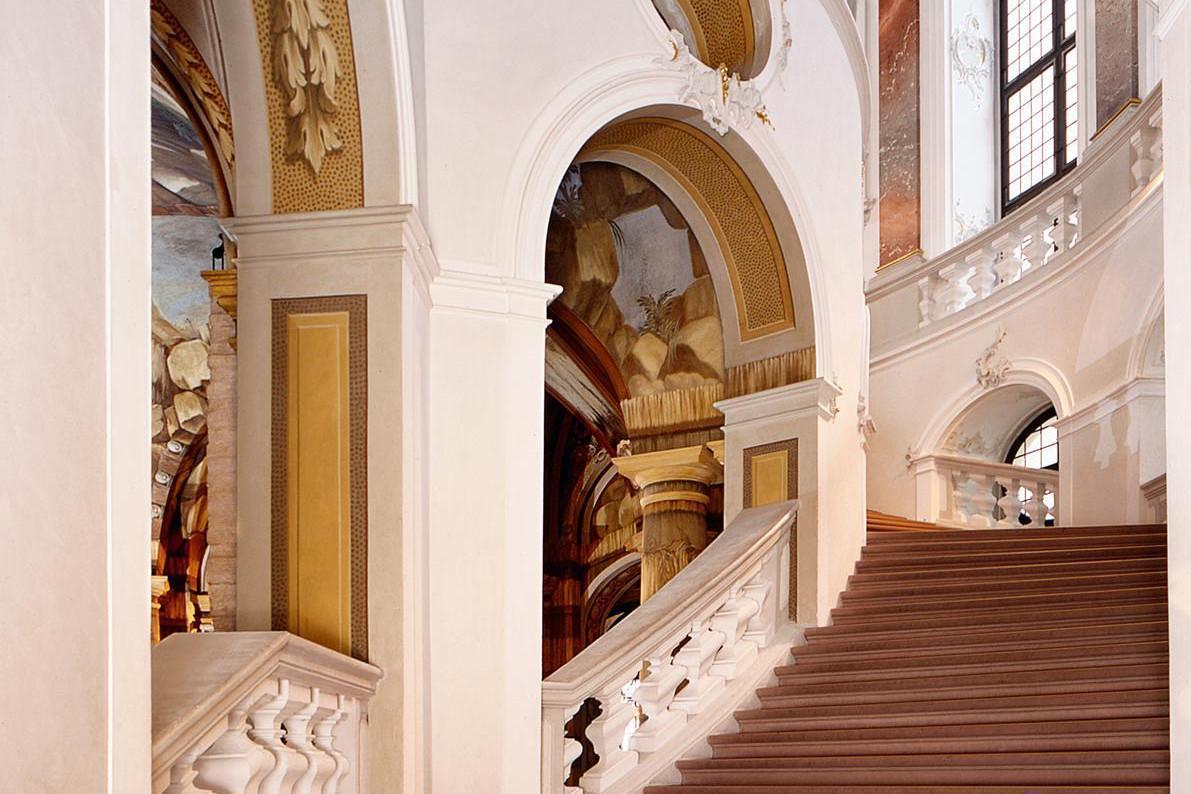 North stairs of the staircase of Bruchsal Palace