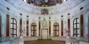 Domed Hall in Bruchsal Palace.