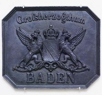 Cast iron coat of arms of the Grand Duchy of Baden, 19th century