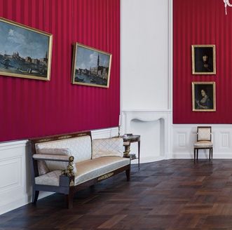 Schloss Bruchsal, Beletage, Appartement Amalie von Baden, Gemälde im Roten Salon