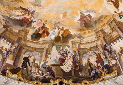 Château de Bruchsal, Peintures au plafond de la rotonde