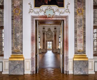 Schloss Bruchsal, Innen, Fürstensaal, Tür