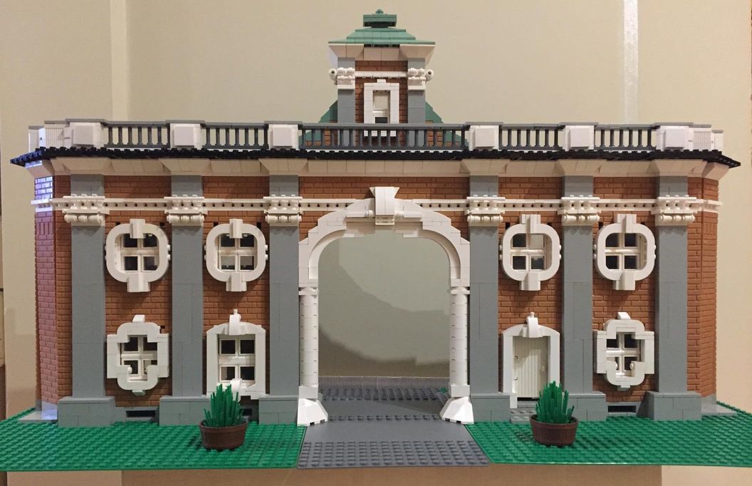 Schloss Bruchsal, Ausstellung Faszination LEGO, Modell des Torwachtgebäudes von den Klötzlebauern Ulm & Ludwigsburg