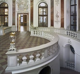 Vue de la salle de la Coupole du château de Bruchsal 