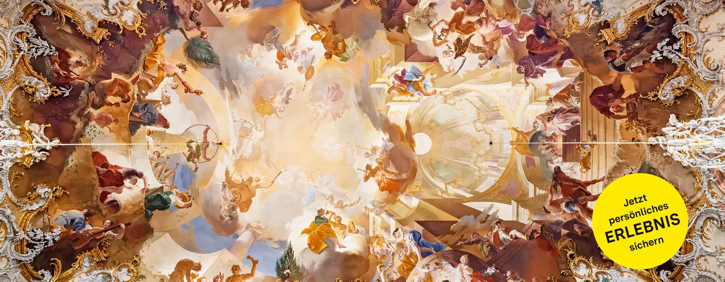 Schloss Bruchsal, Marmorsaal, Deckengewölbe mit Malerei