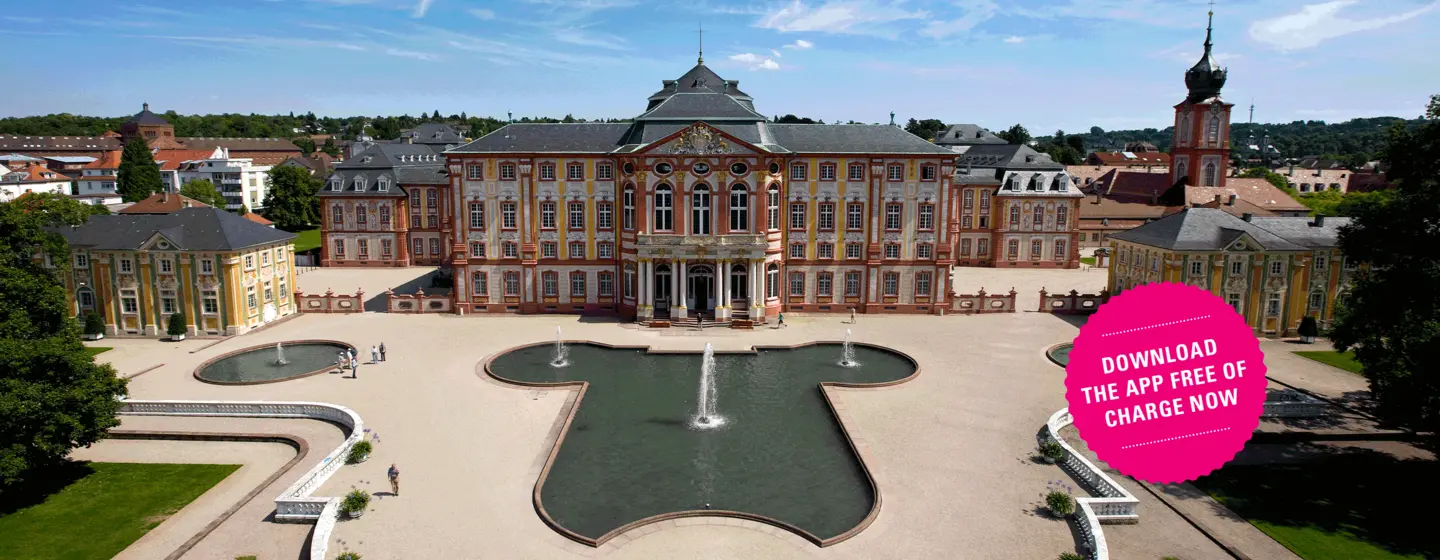 Bruchsal Palace, aerial view of the garden side