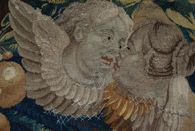 Foto: Staatliche Schlösser und Gärten Baden-Württemberg, Petra Pechacek Schloss Bruchsal, Tapisserie während der Restaurierung