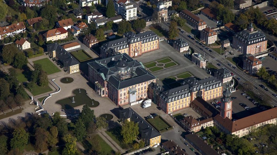 Luftansicht von Schloss Bruchsal