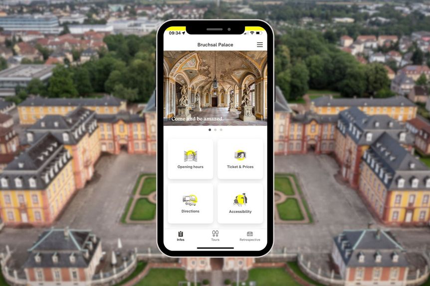 Photo: points Gesellschaft für digitale Informationssysteme mbH Bruchsal Palace, Monument BW App starting page