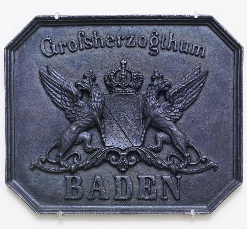 Gusseisernes Wappen des Großherzogtums Baden, 19. Jahrhundert