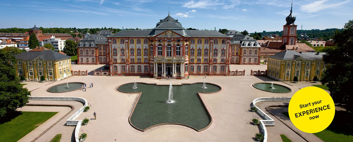 Motive: Staatliche Schlösser und Gärten Baden-Württemberg, Illustration JUNG:Kommunikation Bruchsal Palace, advertising banner for the app "Monument BW"