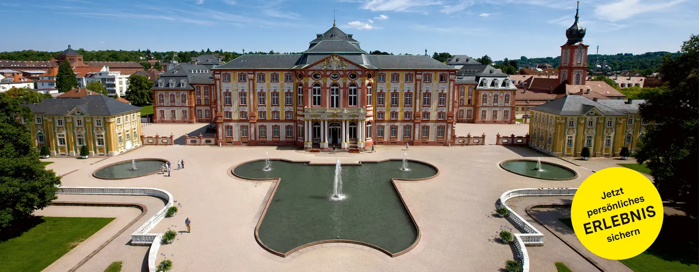 Schloss Bruchsal, Luftansicht Gartenseite