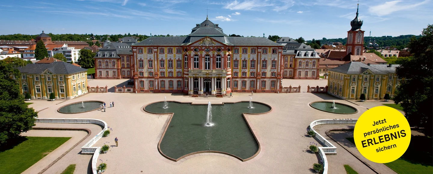 Schloss Bruchsal, Luftansicht Gartenseite