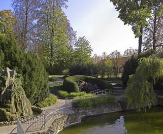 Part of the palace garden of Bruchsal Palace