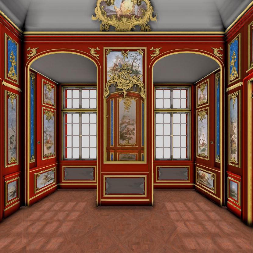 Schloss Bruchsal, App „Monumente 3D“, Watteau-Kabinett, Screenshot