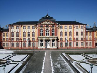 Schloss Bruchsal, Außenansicht im Winter