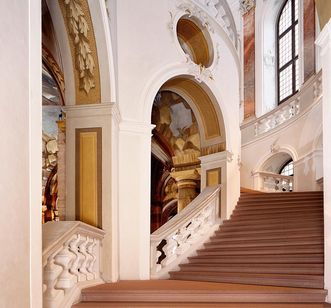 North stairs in the staircase of Bruchsal Palace