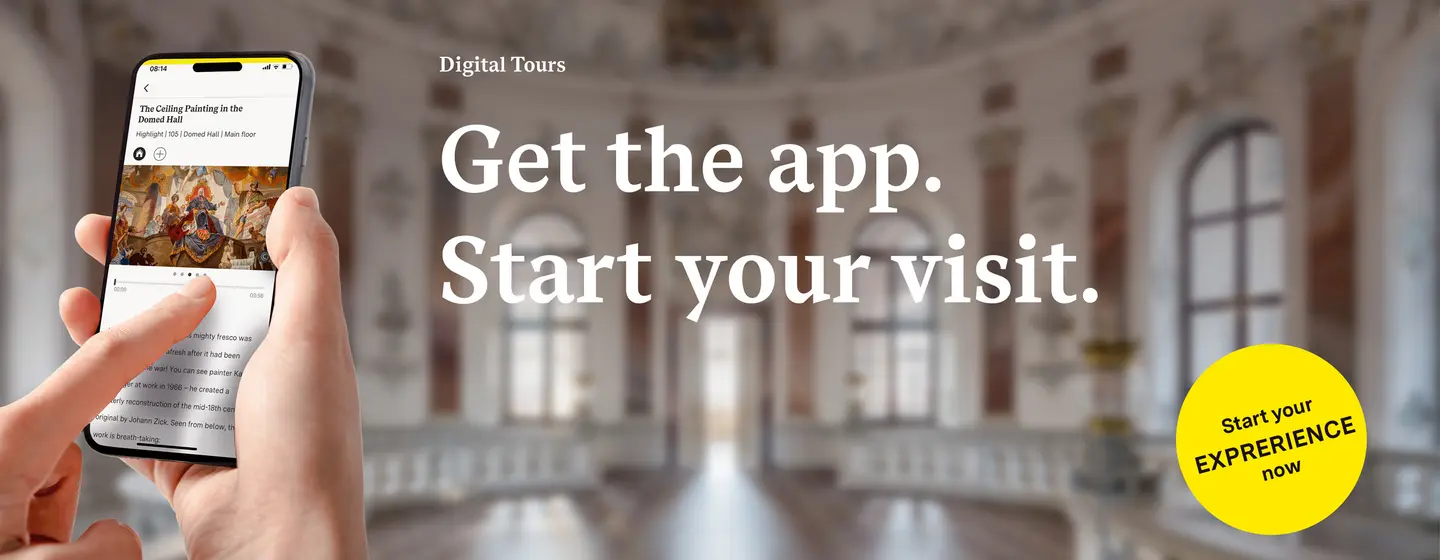 Bruchsal Palace, advertising banner for the App "Monumente BW"