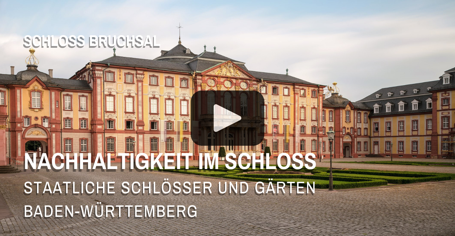 Startbildschirm des Films "Nachhaltigkeit in Schloss Bruchsal - Folge 1: Treppenhaus & Kuppelsaal"