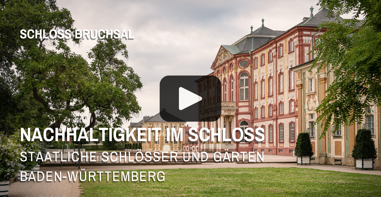 Startbildschirm des Films "Nachhaltigkeit in Schloss Bruchsal - Folge 2: „Wilder“ Schlossgarten"