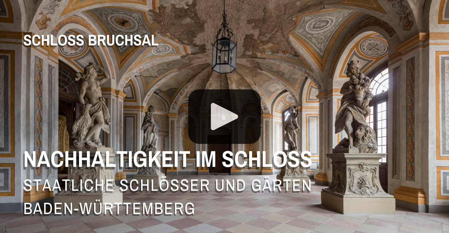 Startbildschirm des Films "Nachhaltigkeit in Schloss Bruchsal - Folge 5: Alabaster im Fürstensaal"